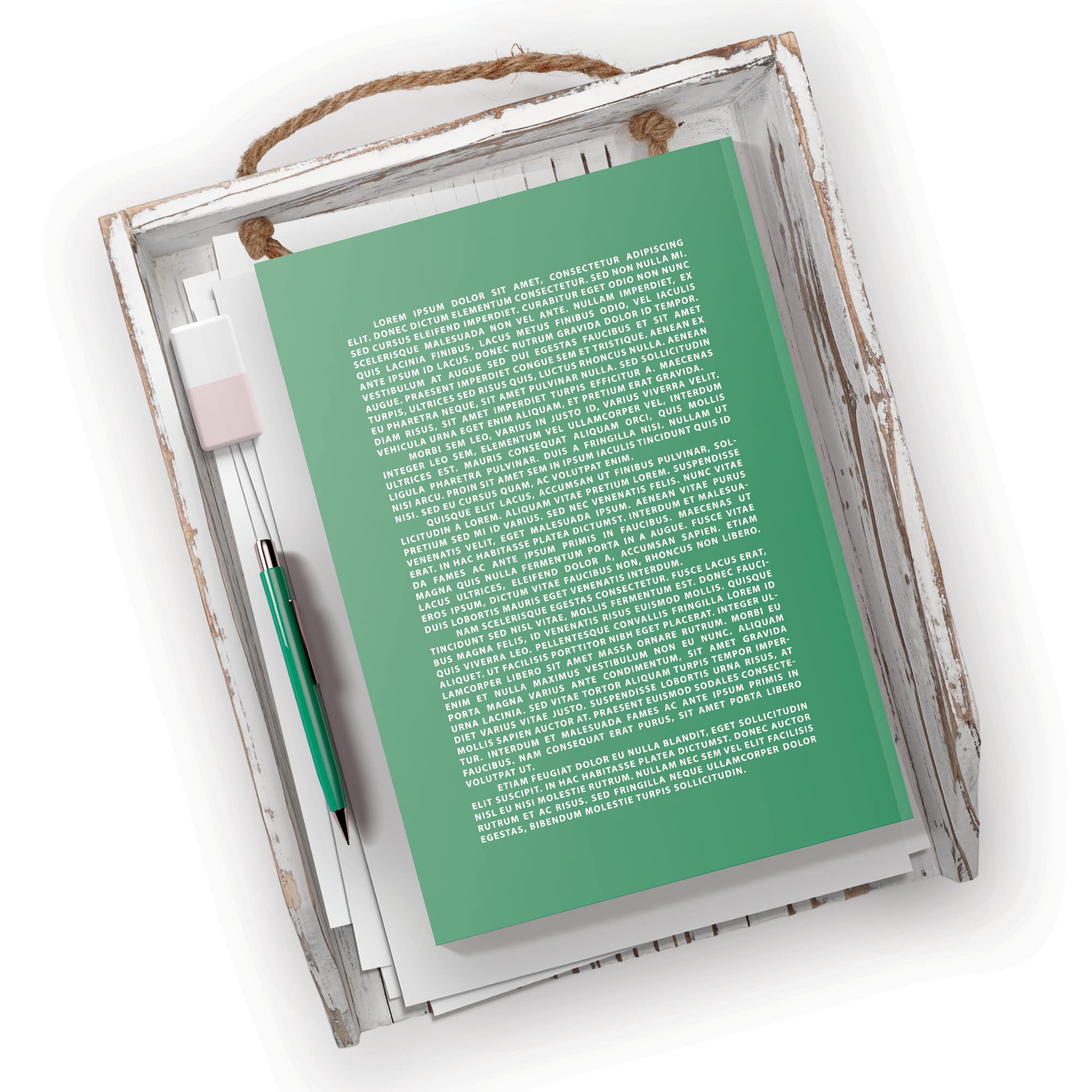 Yellow Lotus Wooden Pencil Holder And Organizer - 2 Sided Pen & Pencil Holder For Desk Cute Stationary Supplies For Classroom, C